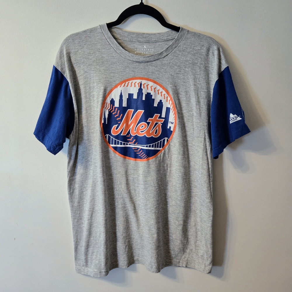 MLB Genuine Merchandise New York Mets Gray and Blue Tee